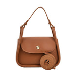 Retro Crossbody Contrast Color Saddle Shoulder Small Square Bag