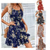 Floral Print Suspender Dress With Elastic Waist Design Fashion Summer Short Dresses Womens Clothing - Minihomy