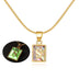 26 Letter Square Necklace Colorful Shell Luminous Pendant Chain Necklace For Women - Minihomy