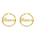 Custom Hoop Earrings Name Letter Stainless Steel Gold Color - Minihomy