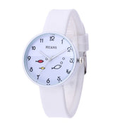 Children Watch For Girls Color Silicone Strap Fashion Quartz Wristwatch Fish Dial Cartoon Kids Clock - Minihomy