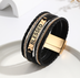 Ethnic Style PU Leather Bracelet with Alloy Sheet - Minihomy