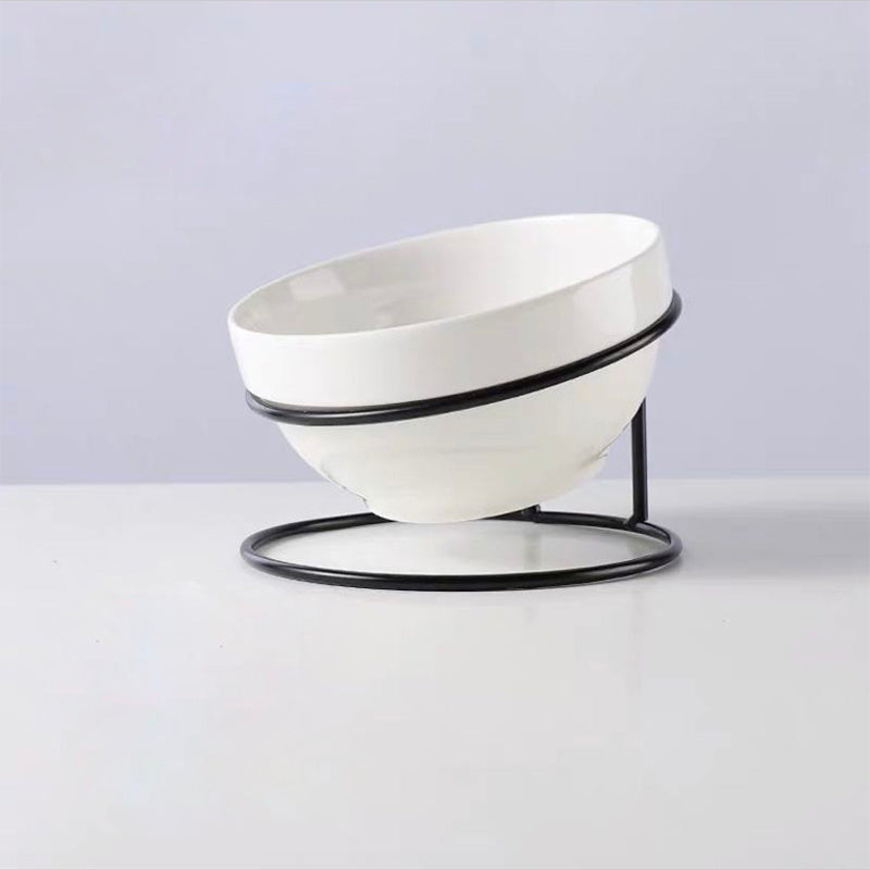 Ceramic Cat Bowl - Elevated Pet Water & Food Dish for Cats - Minihomy