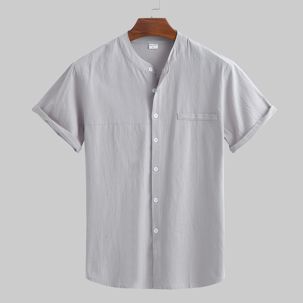 Loose Cotton And Linen Short Sleeve - Minihomy