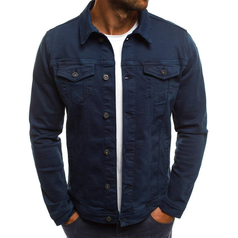 Casual Men Jacket Denim Button Shirt - Minihomy