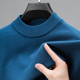 Half Turtleneck Thermal Young and Middle-Aged Casual Solid Color Sweater - Minihomy