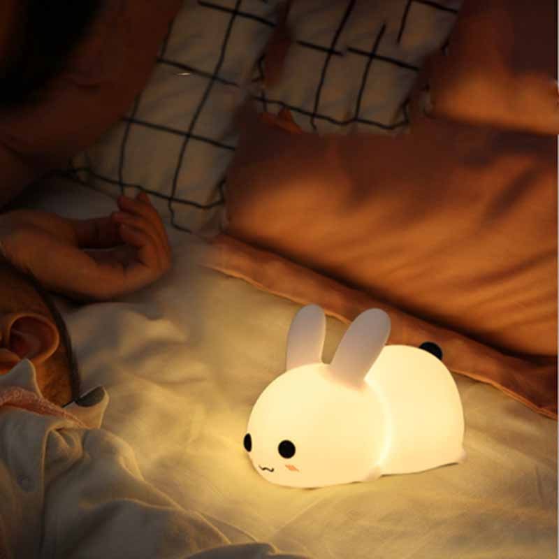 Cute Rabbit LED Night Light - Dimmable, Rechargeable, & Perfect for Kids' Rooms - Minihomy