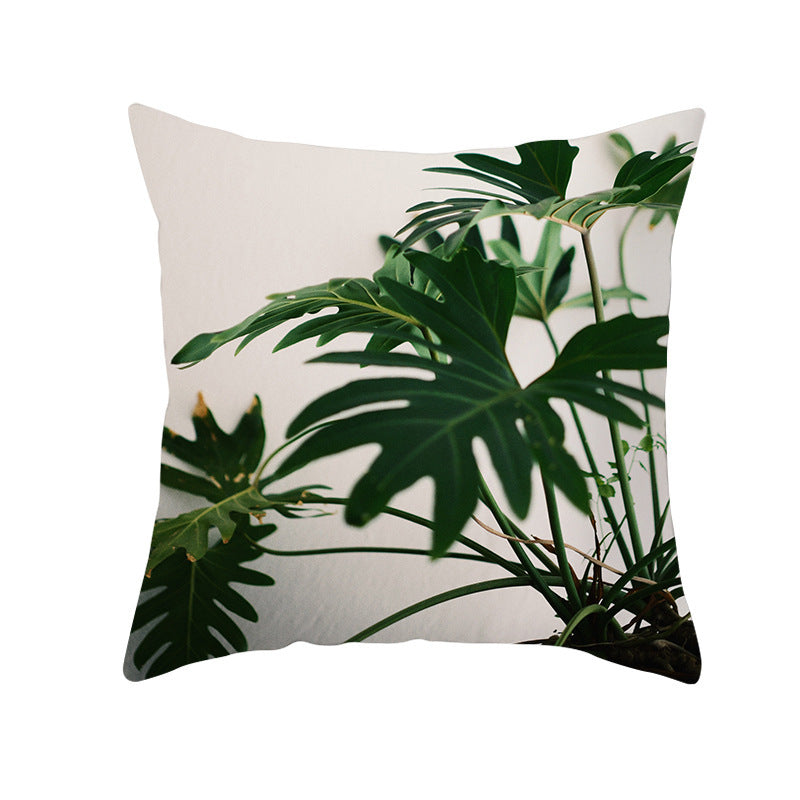 Peach Skin Fleece Pillowcase - Tropical Plant Home Decor