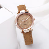 Casual Women Romantic Starry Sky Wrist Watch Leather Rhinestone Designer Ladies Clock - Minihomy