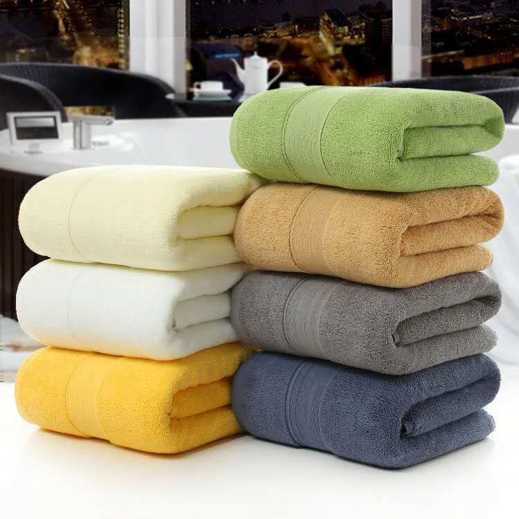 Cotton Thickened Plain Colored Bath Towel - Minihomy