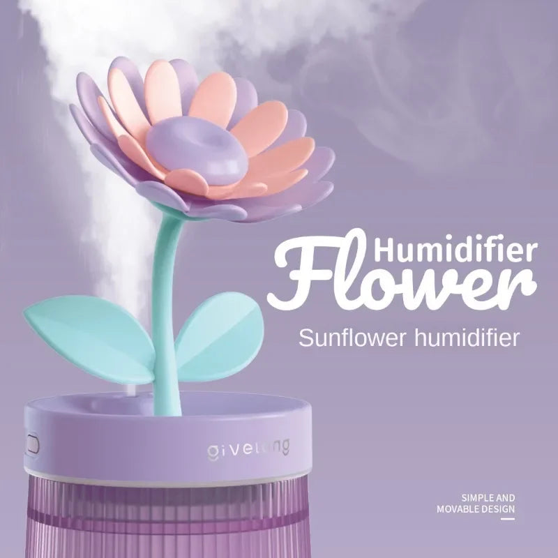 Mini USB Flower Shape Humidifier - Quiet and Portable Hydrating Water Purification Spray - Minihomy