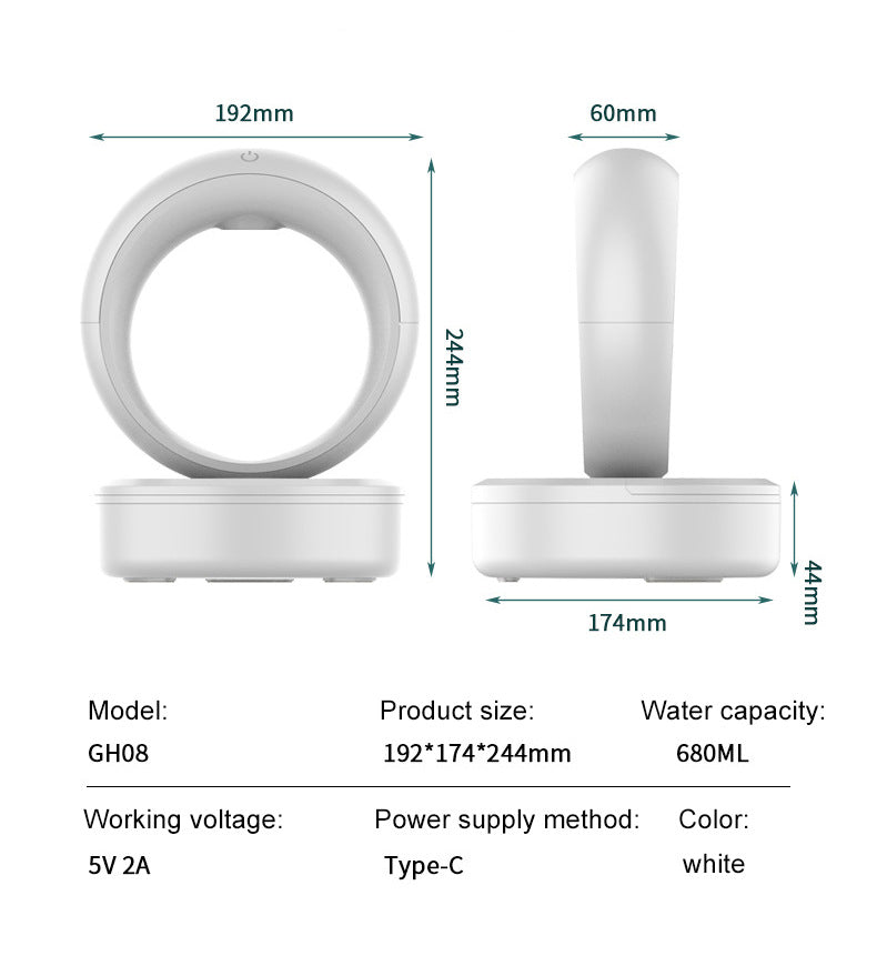 Anti-gravity Air Humidifier - Mute Countercurrent Fogger with Levitating Water Drops - Minihomy