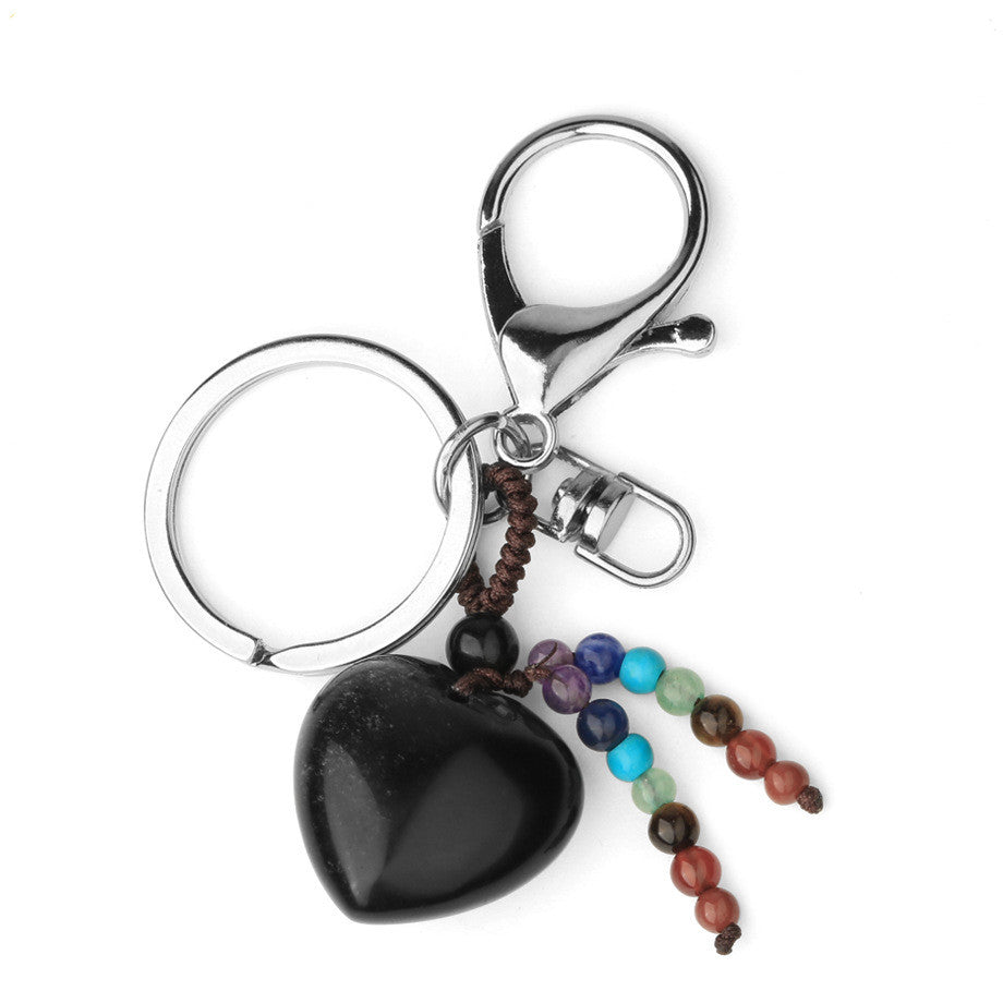 Love Natural Stone Crystal Keychain - Minihomy