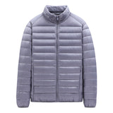 Men's Down Jacket Solid Color Stand Collar Light - Minihomy