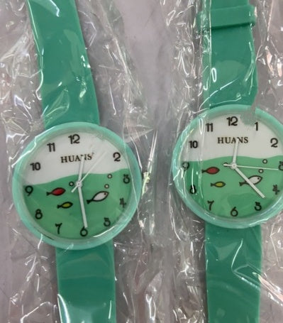 Children Watch For Girls Color Silicone Strap Fashion Quartz Wristwatch Fish Dial Cartoon Kids Clock - Minihomy