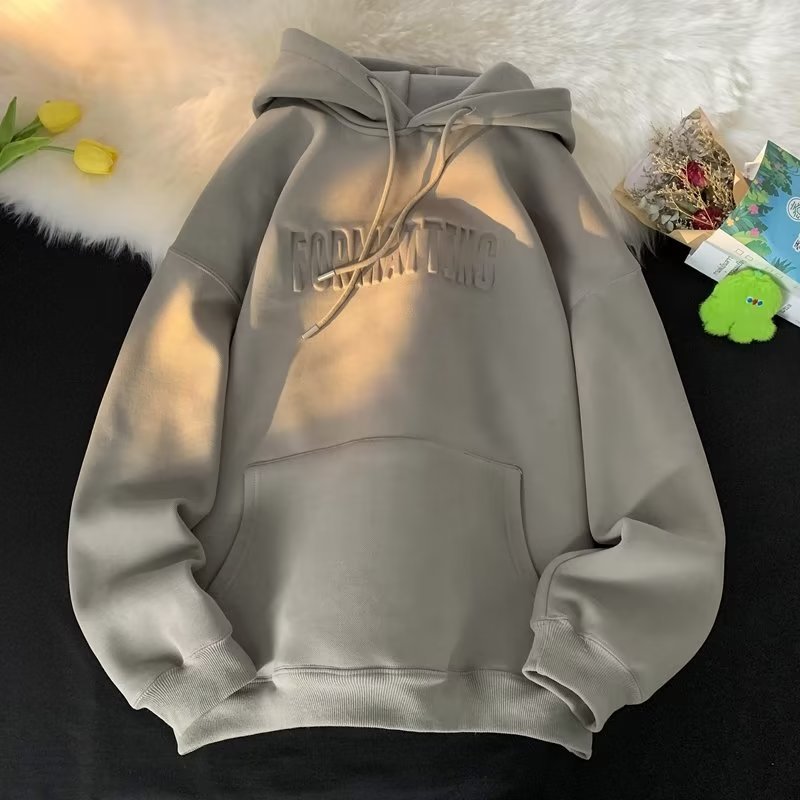 American Heavy Brushed Hoody High Street Letters Loose Ins - Minihomy