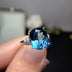 London Blue Topaz Ring Dark Blue Noble 925 Silver Inlaid - Minihomy