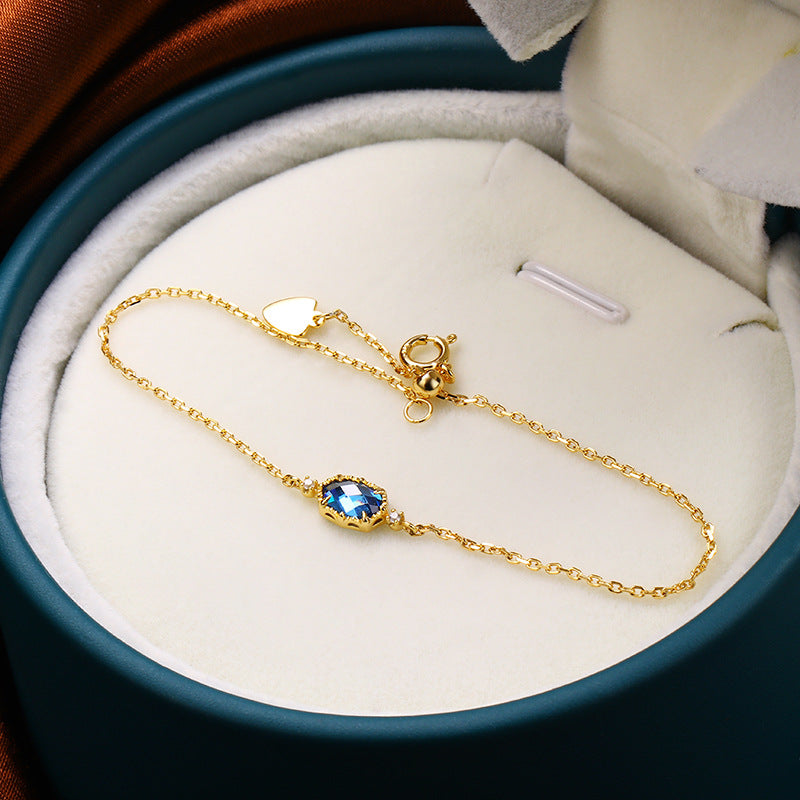 Retro Style Sapphire Blue Zircon Bracelet