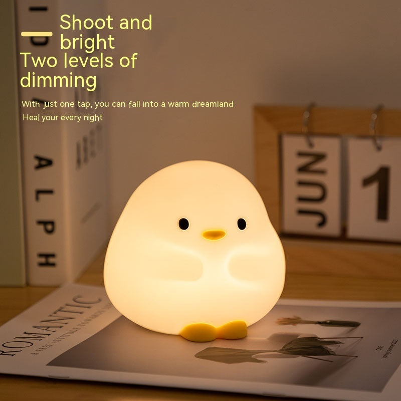 Cute Duck LED Night Light - USB Rechargeable Touch Sensor Bedside Lamp for Kids - Minihomy