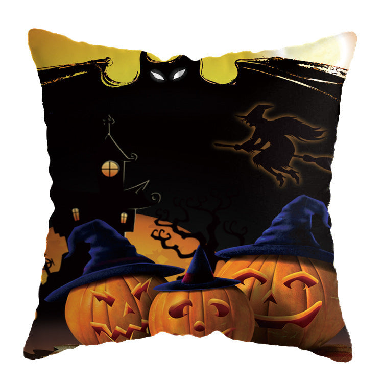 Linen Skull Halloween Pillow Cover - Minihomy