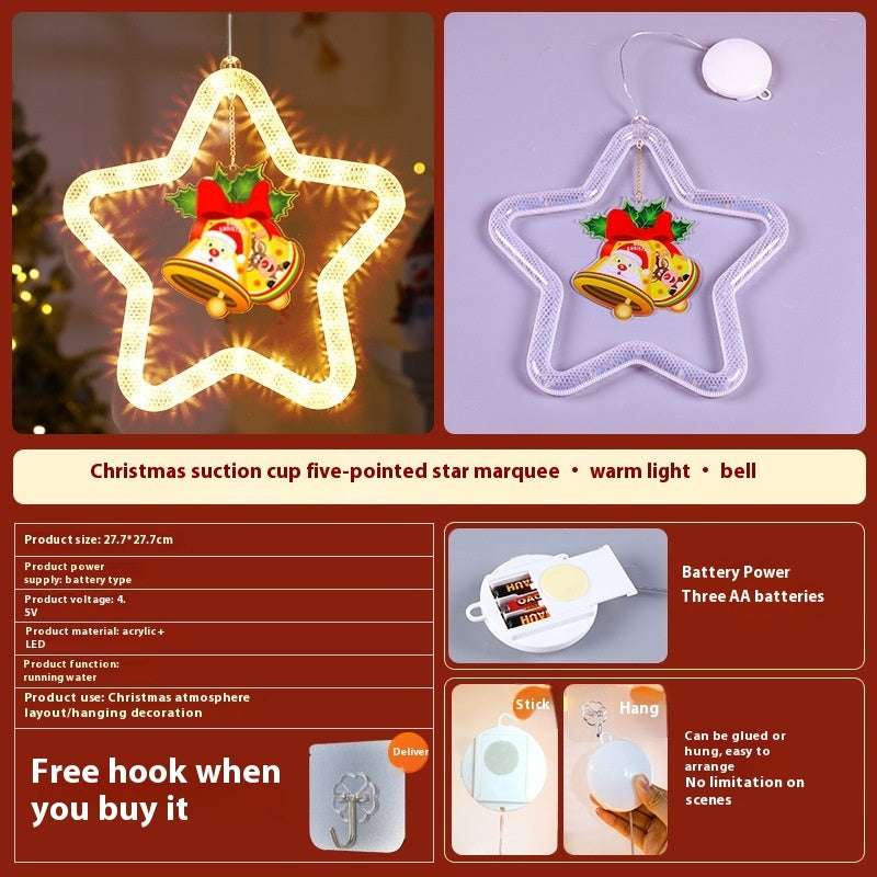 LED Christmas Star Lights - Window/Door Holiday Decoration