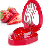 Red Strawberry Slicer - Stainless Steel Fruit Carving Tool