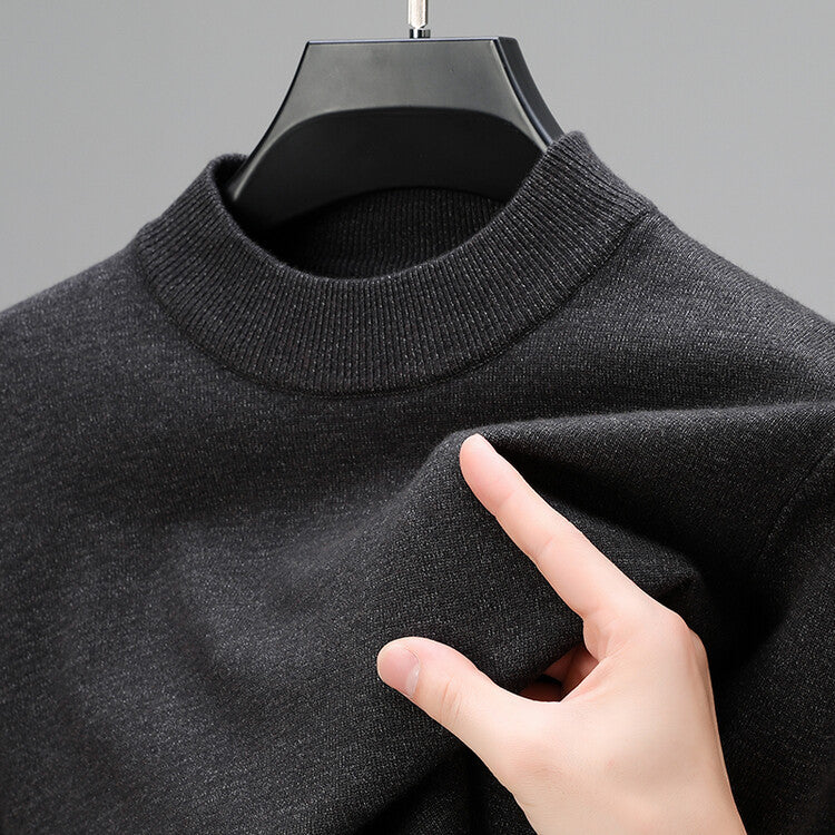 Half Turtleneck Thermal Young and Middle-Aged Casual Solid Color Sweater - Minihomy