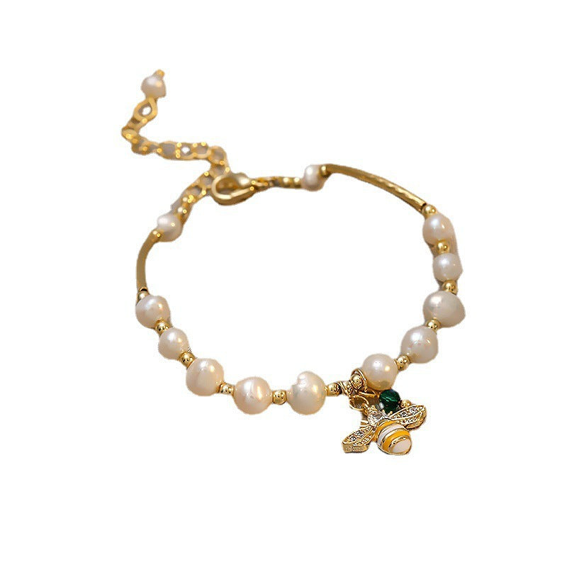 Baroque Freshwater Pearl Bee Bracelet Simple Personality - Minihomy