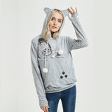 Cute Cat Hoodie Weatshirt With Big Pocket For Pets Hooded Tops Clothes - Minihomy