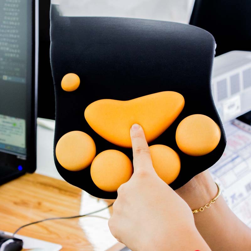 Cute Cat Paw Mouse Pad with Wrist Support - Soft Silicone Rest for Comfort & Fashion - Minihomy