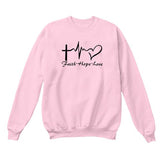 FAITH HOPE LOVE Print Sweatshirt Clothes O-neck Sweatshirt hoodies Women - Minihomy