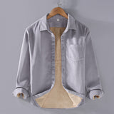 Men's Square Collar Cotton Corduroy Padded Shirt - Minihomy