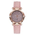 Casual Women Romantic Starry Sky Wrist Watch Leather Rhinestone Designer Ladies Clock - Minihomy