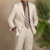 Hemp Texture Half Lined Slim Fit Men's Suit - Minihomy