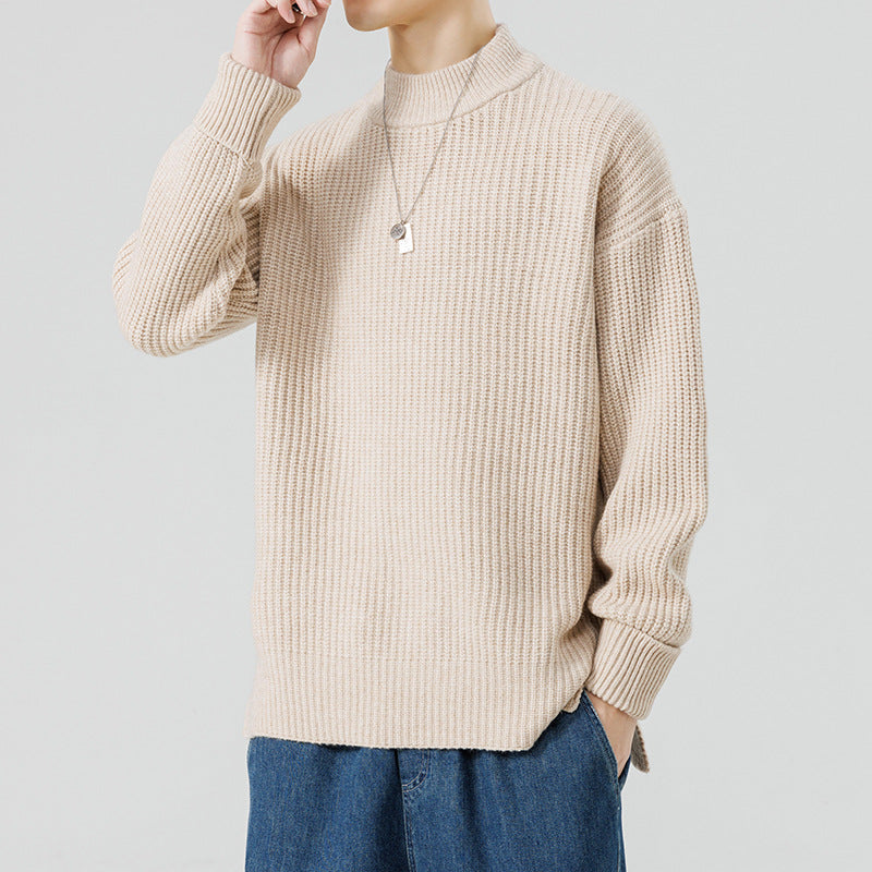 Half High-Necked Sweater for Men's Casual Knitwear Outerwear - Minihomy