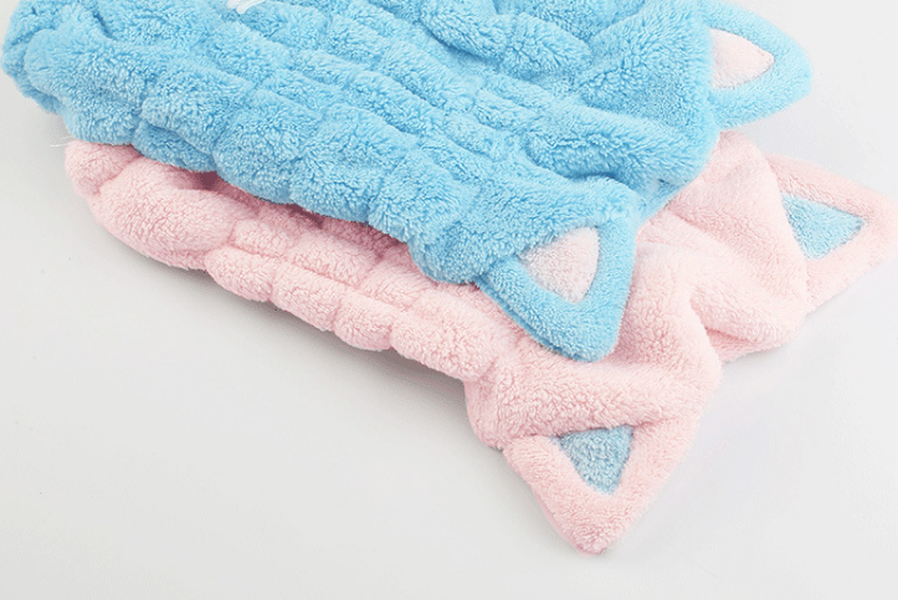 Cute Cat Ears Hair-Drying Towel Bath - Minihomy