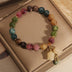 Natural Color Tourmaline Female Summer Ins Lily Pendant Bracelet - Minihomy