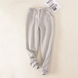 Lambskin Sweatpants Winter Women's Velvet Autumn Loose Thickening Warm Pants - Minihomy