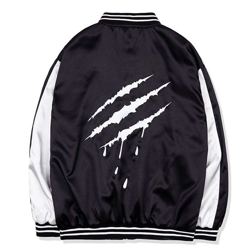 Men's Casual Scratch Badge Baseball Jacket - Minihomy