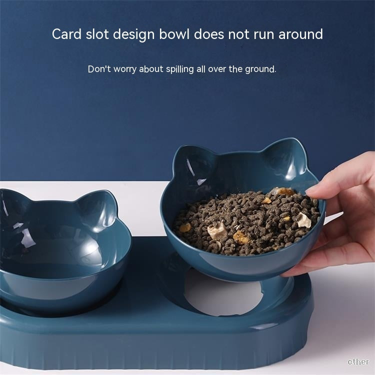 Cat Bowl Anti-tumble Automatic Feeding Water Fountain - Minihomy