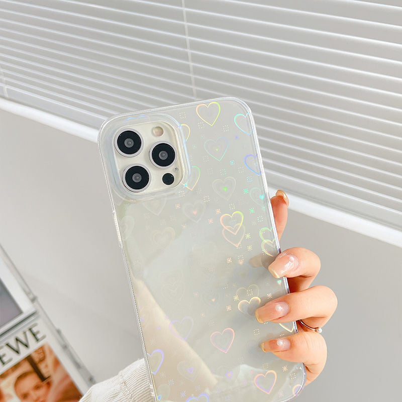 Laser Colorful Love For Double-sided Coated Silicone Phone Case - Minihomy