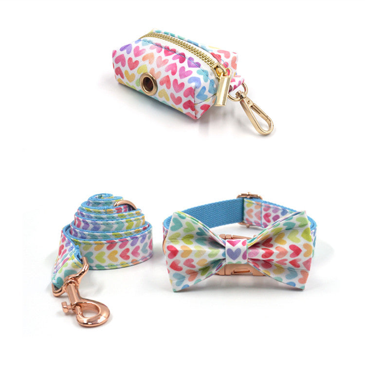 Pet Collar Leash Bow Trash Bag Set - Minihomy