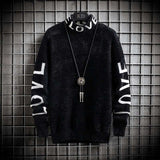 Men High Neck Loose Personalized Sweater - Minihomy