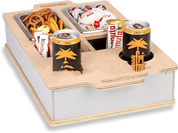 Natural Sofa Butler Snack Drinks Placed Wooden Box - Minihomy