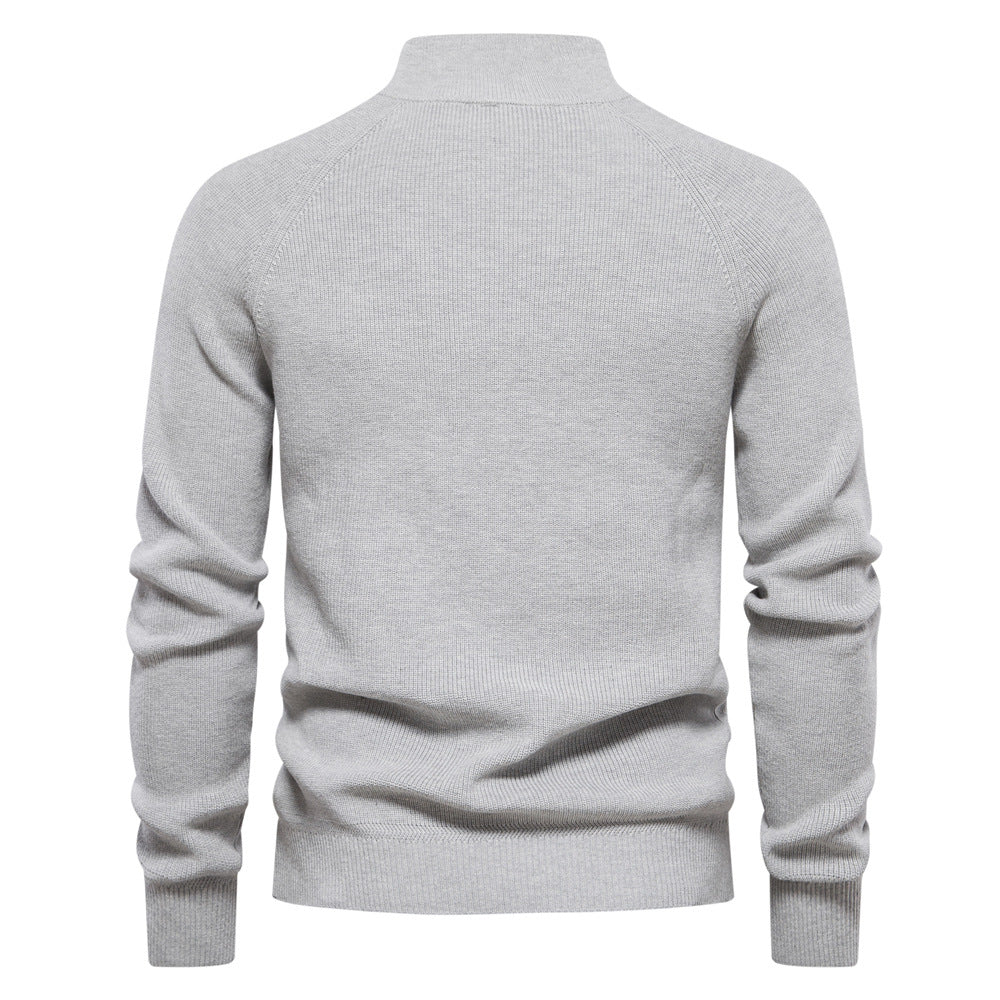 Men's Simple Half Turtleneck Solid Color Top - Minihomy