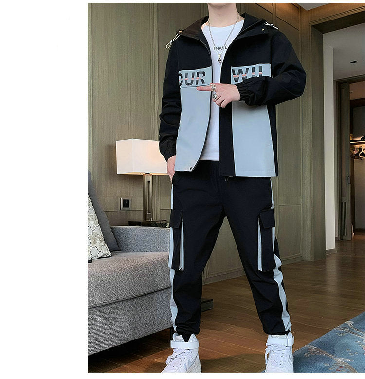 Men's Casual Tracksuit 2-Piece Set - Jackets and Pants - Minihomy