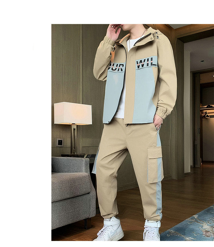 Men's Casual Tracksuit 2-Piece Set - Jackets and Pants - Minihomy