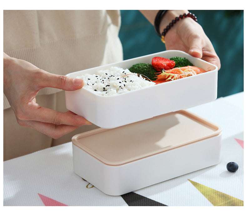 Japanese bento box office worker ins double separated lunch box - Minihomy