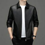 Lapel Ecological Coat Leather Jacket Men - Minihomy