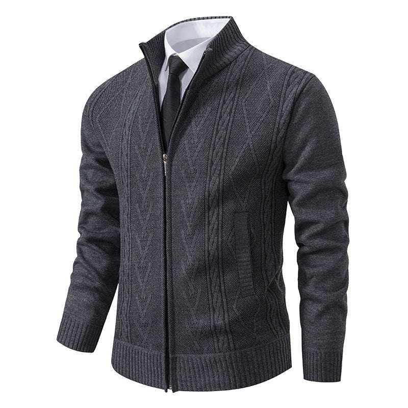 Men's Casual Stand Collar Sweater: Stay Stylish and Cozy - Minihomy